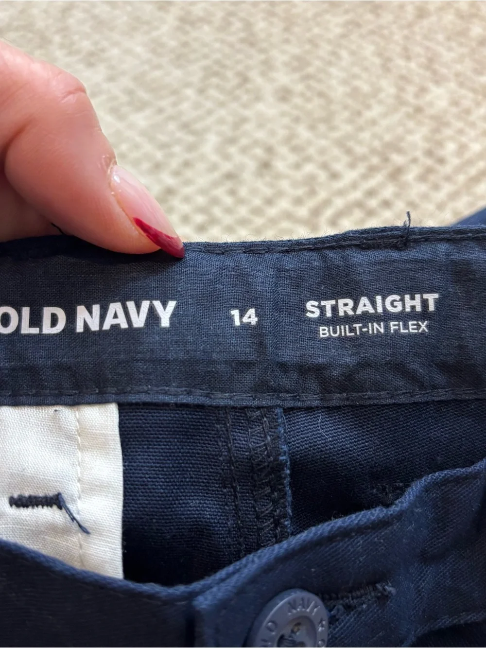 Lot of Two Pairs Brand New Boys Old Navy Straight Leg Navy Blue Pants Size 14